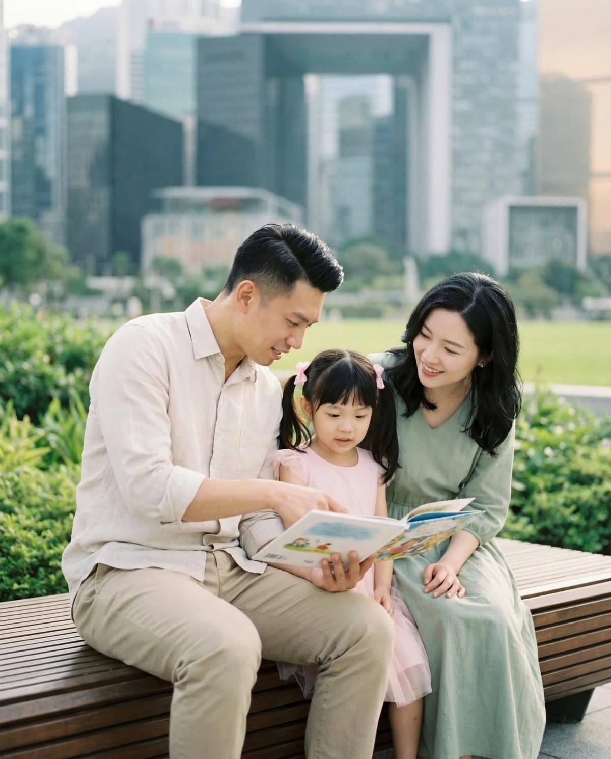 西九文化區 日落親子攝影 golden hour 維港