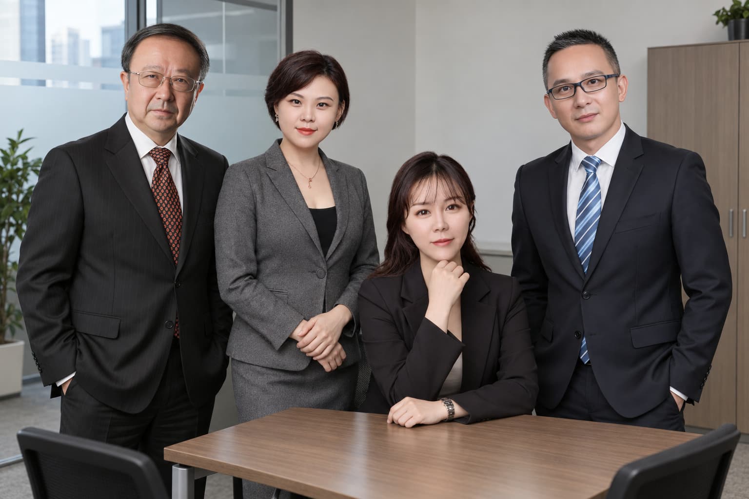 Four colleagues photographed in a meeting area