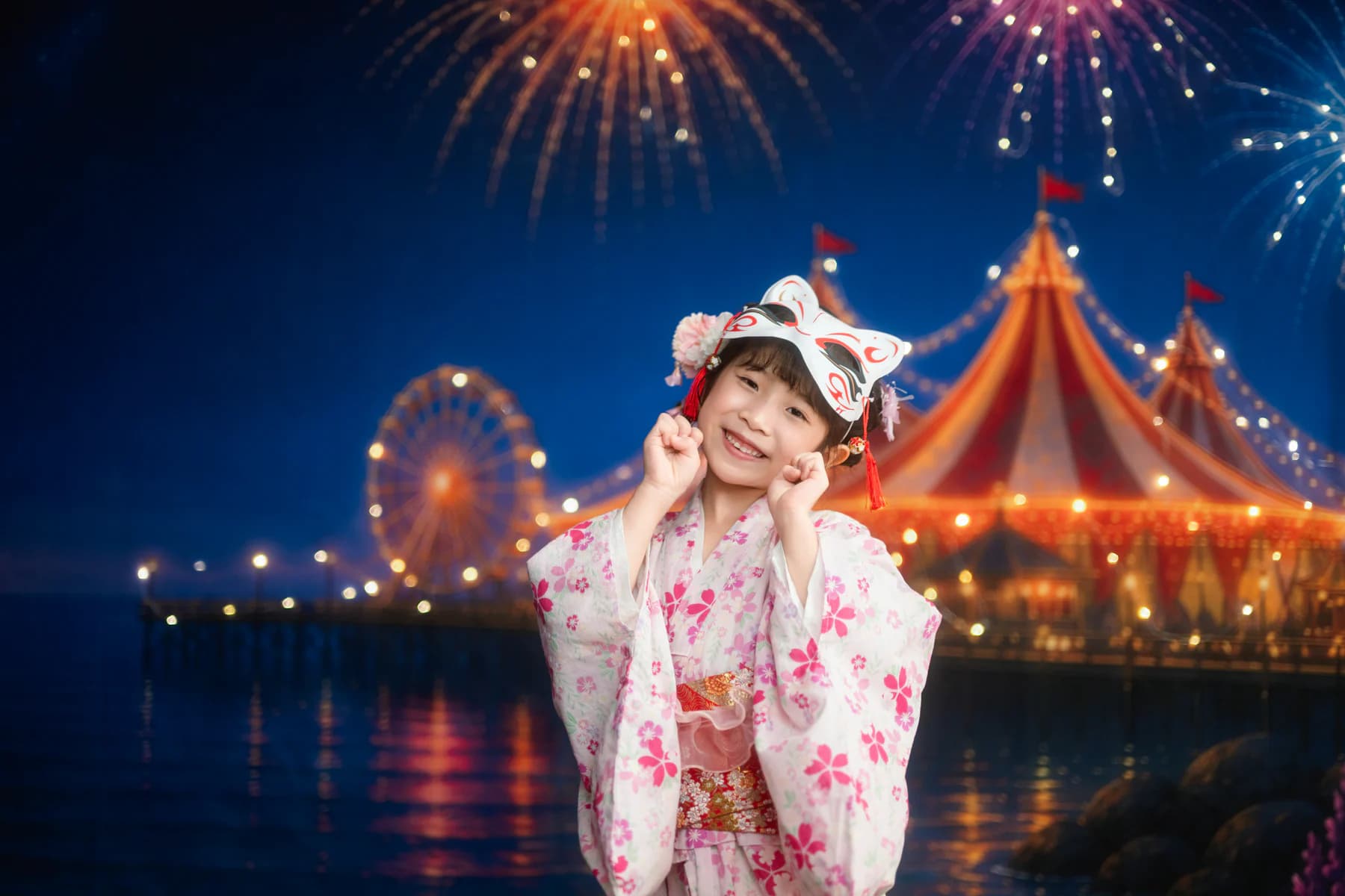 花火場景和風浴衣造型