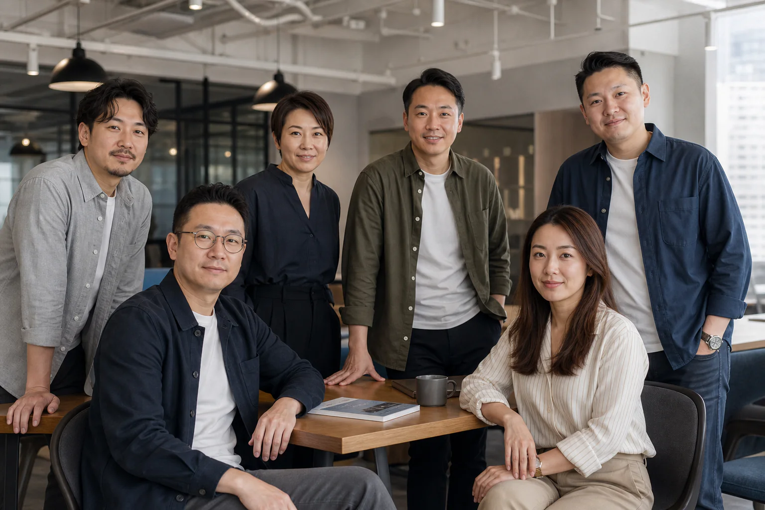 辦公室會議空間內自然交流的團隊畫面